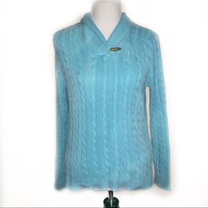 Lauren Ralph Lauren Light Blue Cowl Neck Sweater